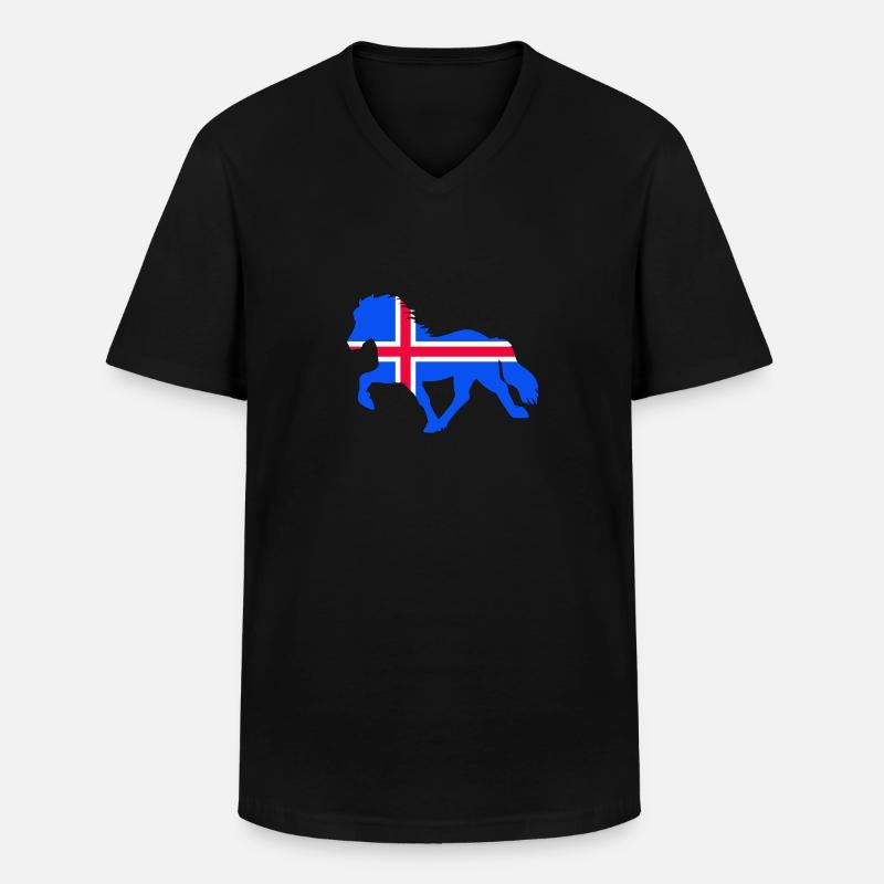 tölter flag iceland - Männer-T-Shirt mit V-Ausschnitt - Schwarz