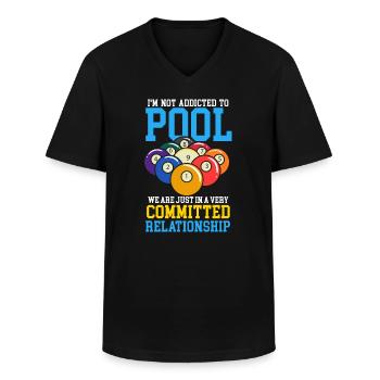 Pool Player Cue Sport Billard - Männer-T-Shirt mit V-Ausschnitt - Schwarz - Vorne - AI Model Male 178 dark (178cm)