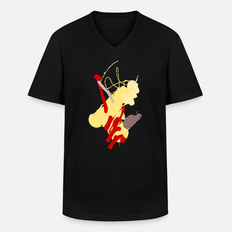Abstrakt Farbfleck - Männer-T-Shirt mit V-Ausschnitt - Schwarz