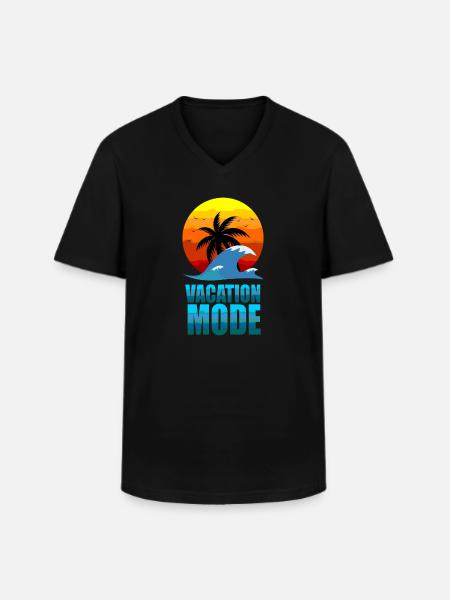 Vacation Mode - Men's V-Neck T-Shirt - black