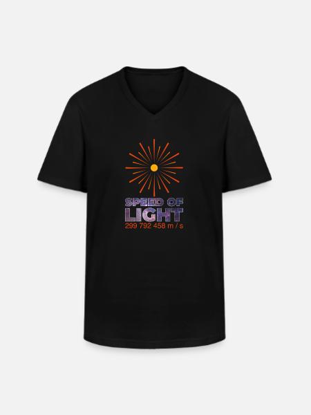 Speed of light - Men's V-Neck T-Shirt - black