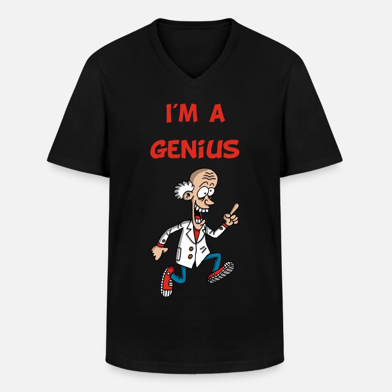 Ich bin ein Genie (Englisch) - Männer-T-Shirt mit V-Ausschnitt - Schwarz