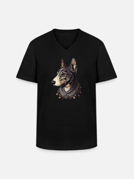 Bull terrier - T-shirt col V Homme - noir