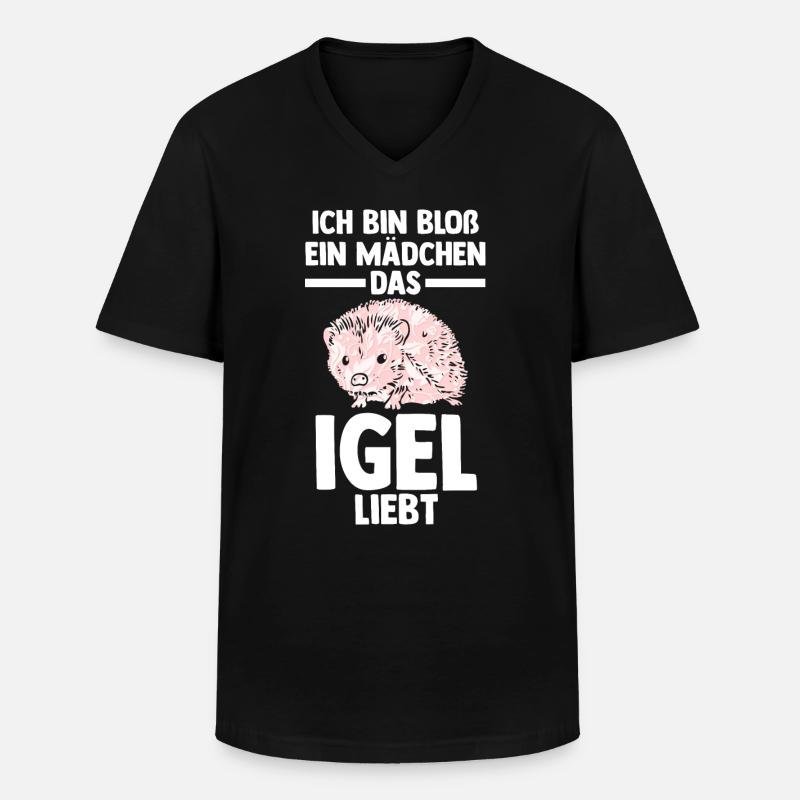 Tiermotiv Igel - Männer-T-Shirt mit V-Ausschnitt - Schwarz