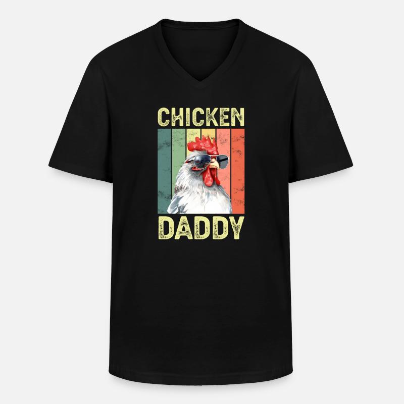 Huhn Hühner - Männer-T-Shirt mit V-Ausschnitt - Schwarz