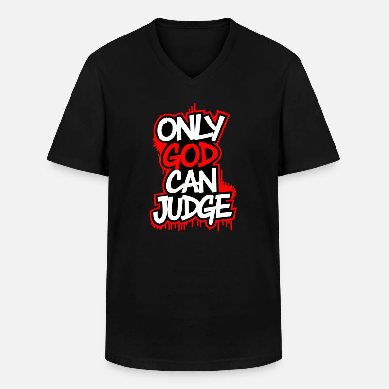 Only god can judge - Männer-T-Shirt mit V-Ausschnitt - Schwarz