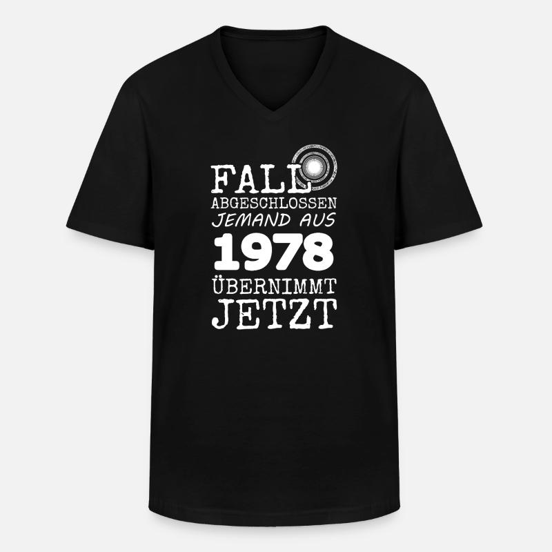 1978 1978 - Männer-T-Shirt mit V-Ausschnitt - Schwarz