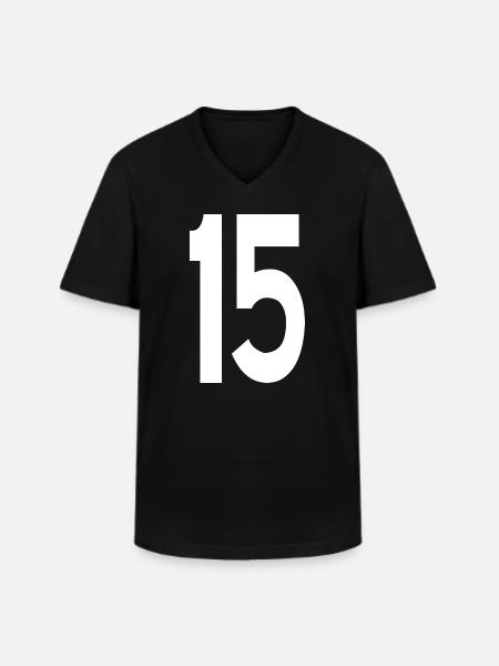 15 Quinze - T-shirt col V Homme - noir