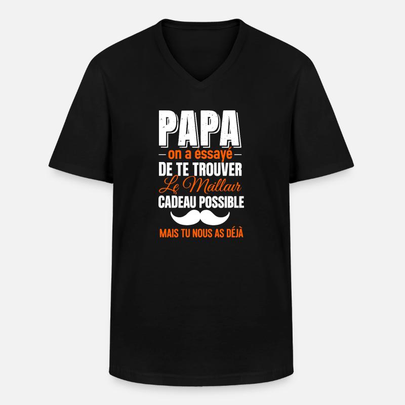 Papa sucht das perfekte Geschenk - Männer-T-Shirt mit V-Ausschnitt - Schwarz