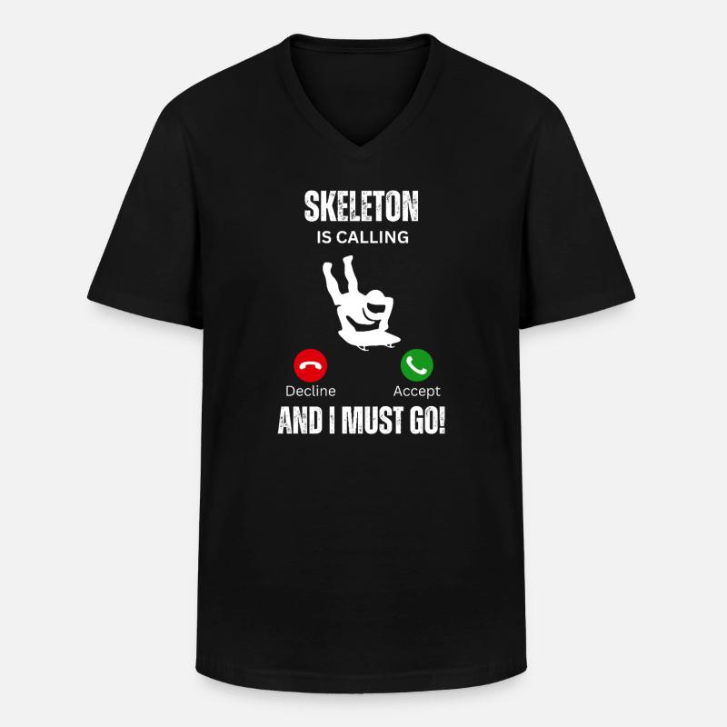 Skelett ruft - Männer-T-Shirt mit V-Ausschnitt - Schwarz