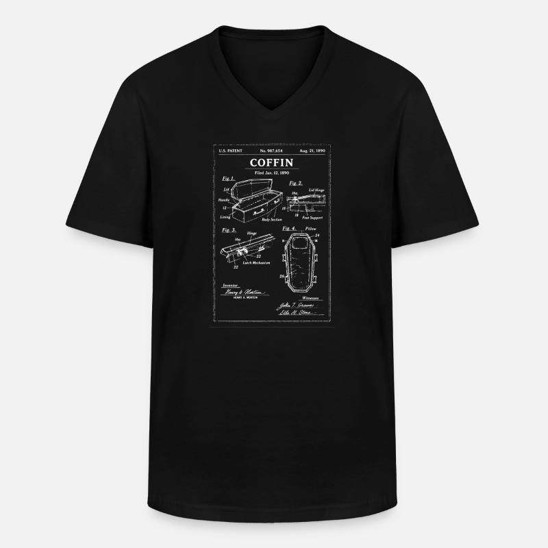 Sarg-Bauplan-Patent - Männer-T-Shirt mit V-Ausschnitt - Schwarz