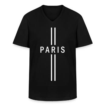 Black Line Betting - Men's V-Neck T-Shirt - black - Front - AI Model Male 178 dark (178cm)