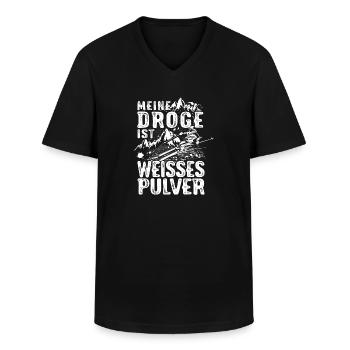 SKI - Meine Droge - Männer-T-Shirt mit V-Ausschnitt - Schwarz - Vorne - AI Model Male 178 dark (178cm)
