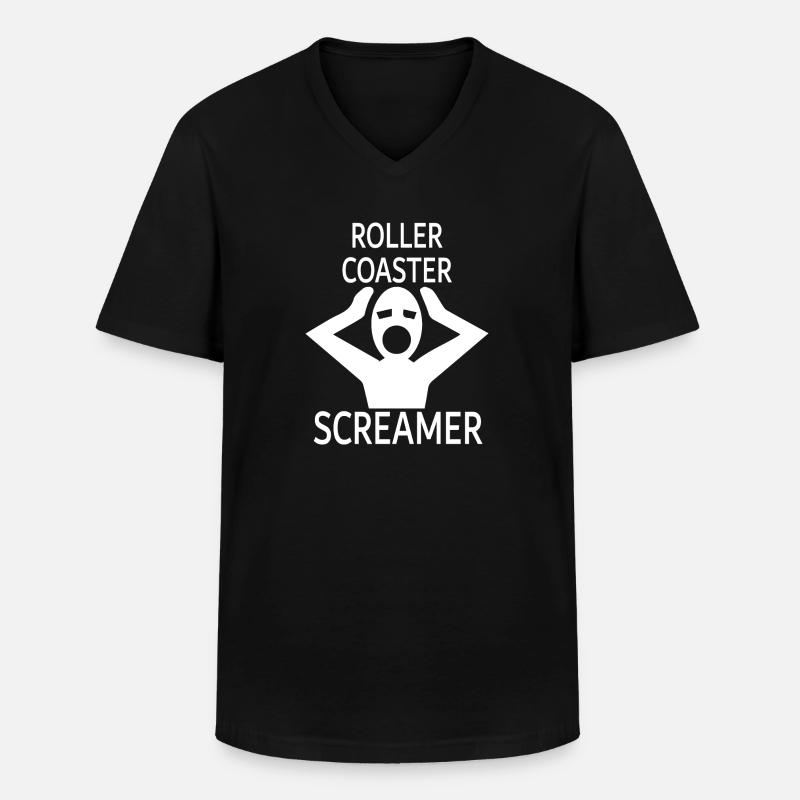 Rollercoaster Achterbahn - Männer-T-Shirt mit V-Ausschnitt - Schwarz