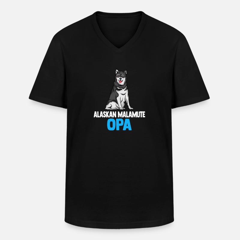 Alaskan Malamute - Männer-T-Shirt mit V-Ausschnitt - Schwarz