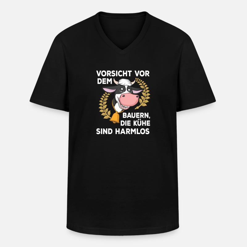 Landwirt Bauer Stall Kühe | Kuh - Männer-T-Shirt mit V-Ausschnitt - Schwarz
