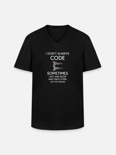 Jag kodar inte alltid för programmerare rolig kodning - T-shirt med V-ringning herr - svart