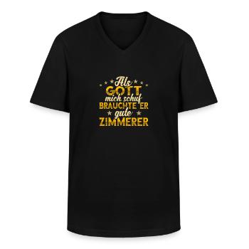 Zimmerer - Männer-T-Shirt mit V-Ausschnitt - Schwarz - Vorne - AI Model Male 178 dark (178cm)