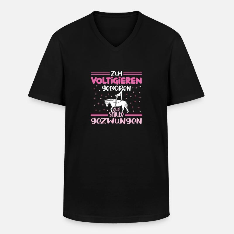 Voltigieren Volti Voltigier Pferde Pferdemädchen - Männer-T-Shirt mit V-Ausschnitt - Schwarz