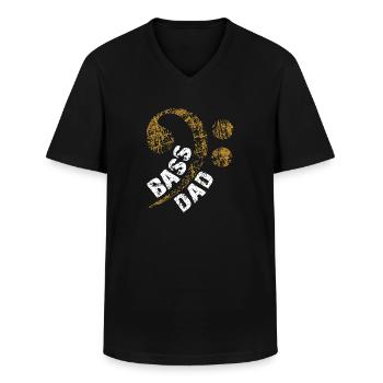 Papa joue de la basse Papa est bassiste - T-shirt col V Homme - noir - Devant - AI Model Male 178 dark (178cm)