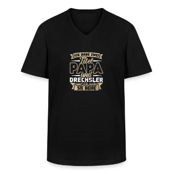 Drechsler - Männer-T-Shirt mit V-Ausschnitt - Schwarz - Vorne - AI Model Male 178 dark (178cm)