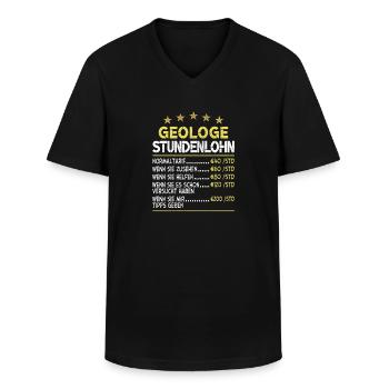 Geologe Stundenlohn - Männer-T-Shirt mit V-Ausschnitt - Schwarz - Vorne - AI Model Male 178 dark (178cm)