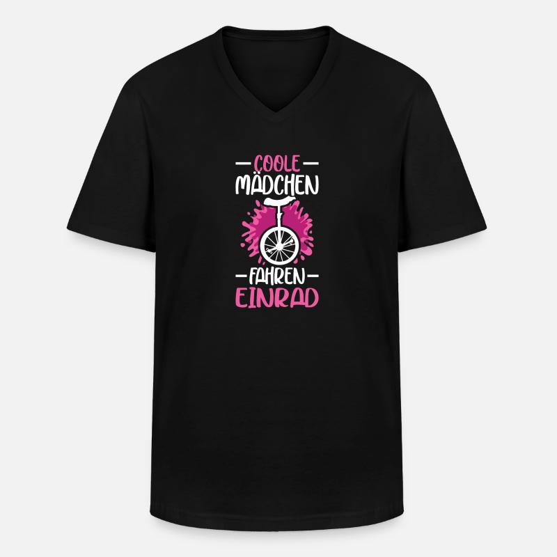 Einrad - Männer-T-Shirt mit V-Ausschnitt - Schwarz
