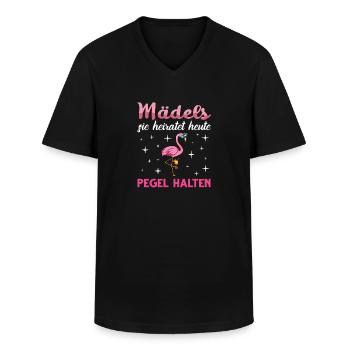 Flamingo Junggesellenabschied Frauen jga Saufen - Männer-T-Shirt mit V-Ausschnitt - Schwarz - Vorne - AI Model Male 178 dark (178cm)