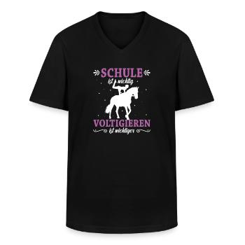 Voltigieren Volti Voltigier Pferde Pferdemädchen - Männer-T-Shirt mit V-Ausschnitt - Schwarz - Vorne - AI Model Male 178 dark (178cm)