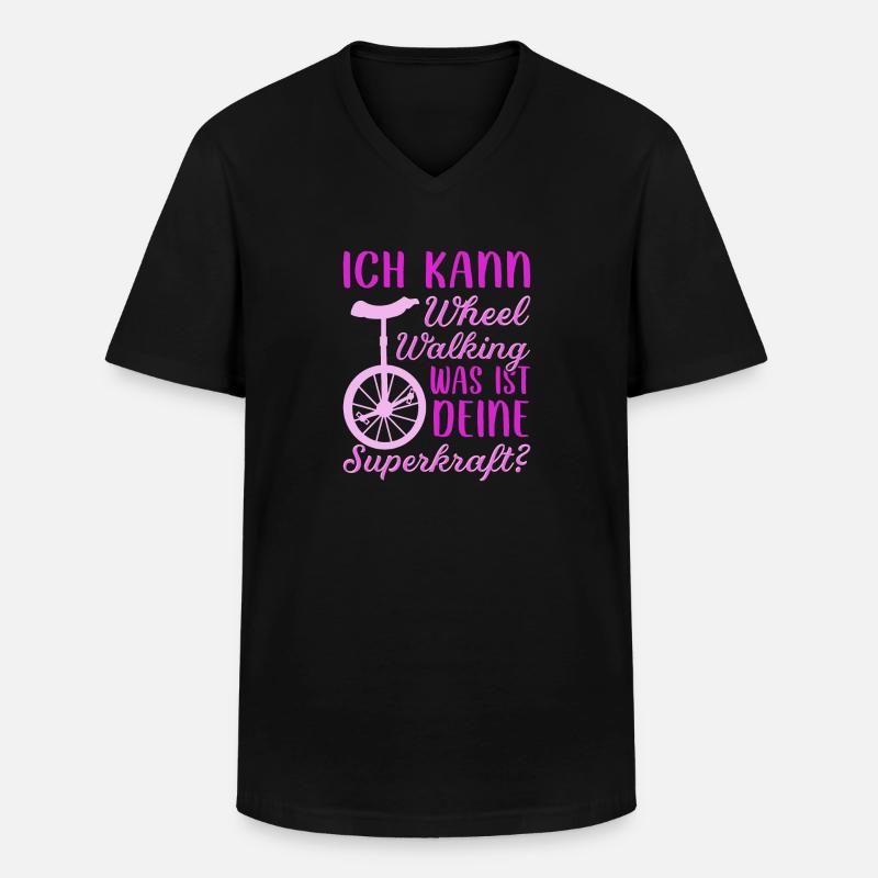 Einrad - Männer-T-Shirt mit V-Ausschnitt - Schwarz