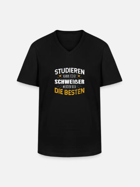 Schweißer - Männer-T-Shirt mit V-Ausschnitt - Schwarz