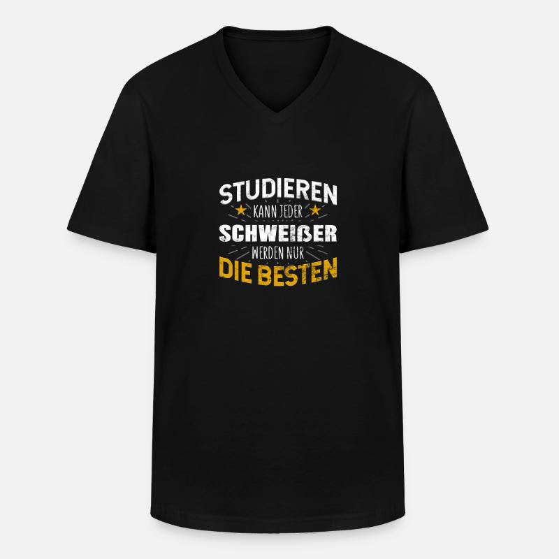 Schweißer - Männer-T-Shirt mit V-Ausschnitt - Schwarz