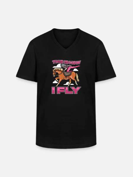 Voltigieren - Männer-T-Shirt mit V-Ausschnitt - Schwarz