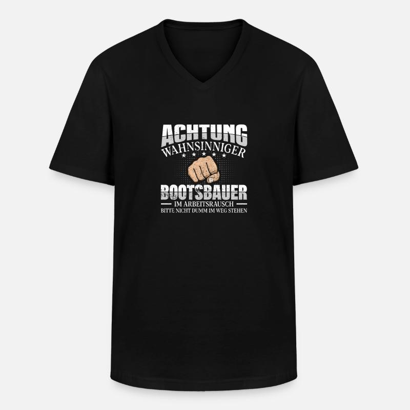 Bootsbauer Schiffsbauer - Männer-T-Shirt mit V-Ausschnitt - Schwarz