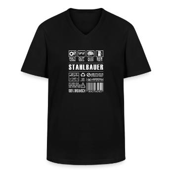 Stahlbauer Lustiger Beruf Spruch Metallbauer - Männer-T-Shirt mit V-Ausschnitt - Schwarz - Vorne - AI Model Male 178 dark (178cm)