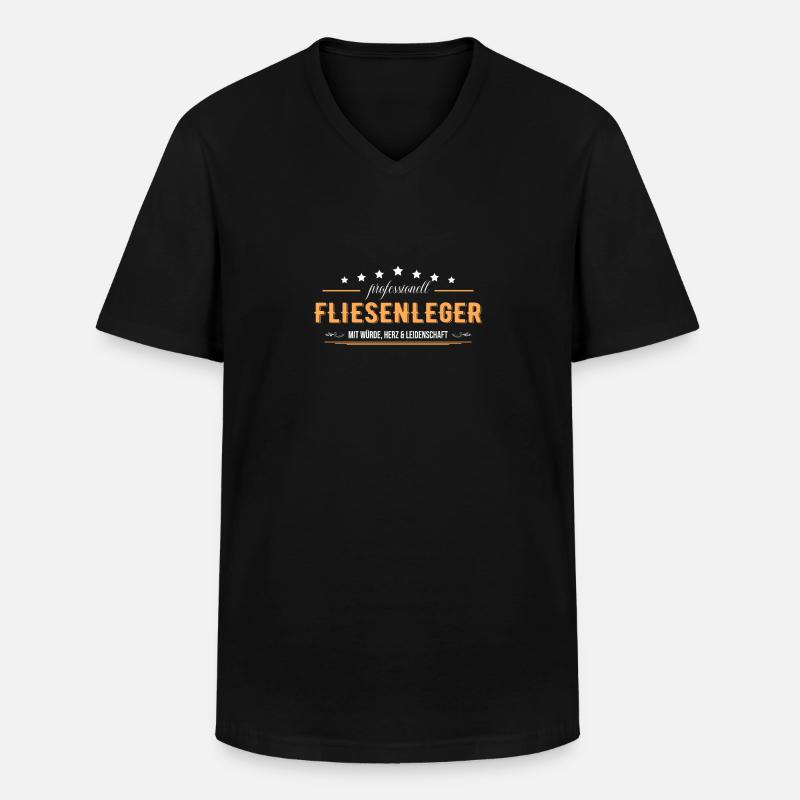 Fliesenleger - Männer-T-Shirt mit V-Ausschnitt - Schwarz