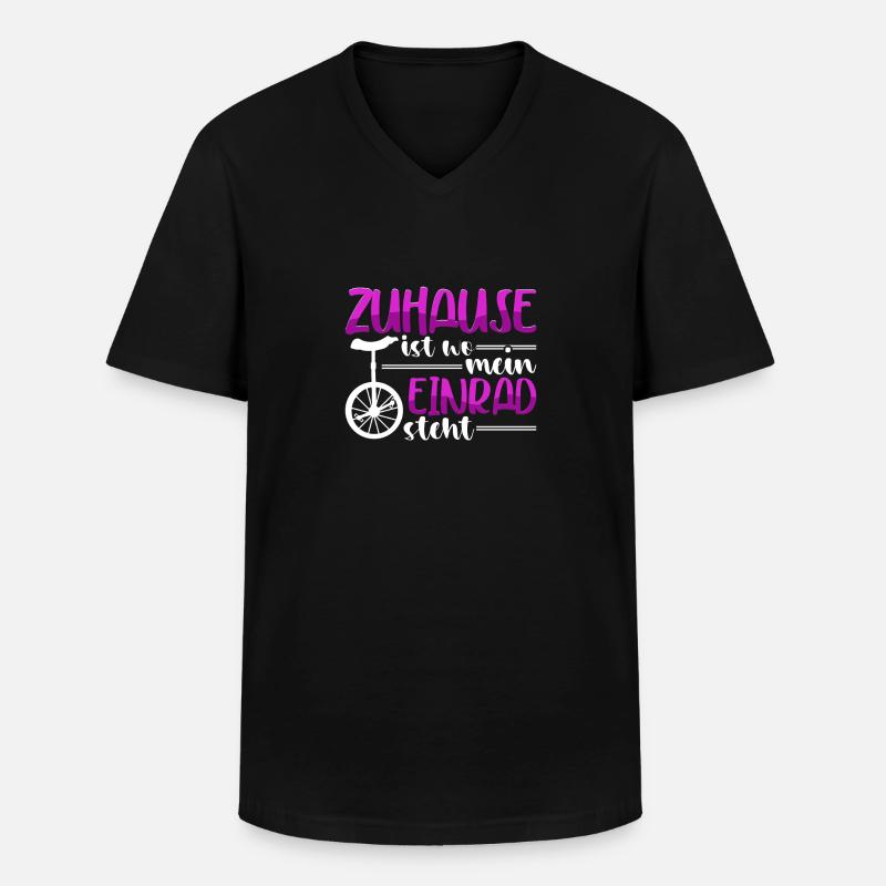 Einrad - Männer-T-Shirt mit V-Ausschnitt - Schwarz