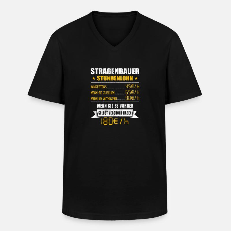Straßenbauer - Männer-T-Shirt mit V-Ausschnitt - Schwarz