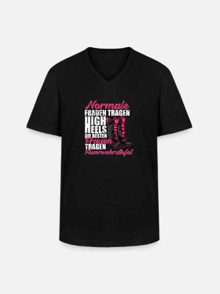 Feuerwehr - Männer-T-Shirt mit V-Ausschnitt - Schwarz