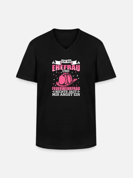 Feuerwehr - Männer-T-Shirt mit V-Ausschnitt - Schwarz