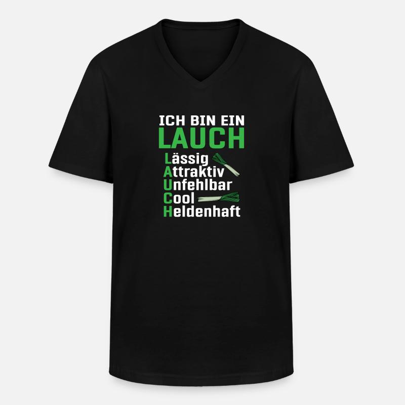 Lauch - Männer-T-Shirt mit V-Ausschnitt - Schwarz