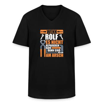 Vorname Rolf Name Geburtstag Geschenk - Männer-T-Shirt mit V-Ausschnitt - Schwarz - Vorne - AI Model Male 178 dark (178cm)
