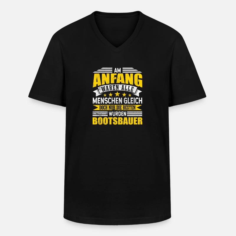 Bootsbauer Schiffsbauer - Männer-T-Shirt mit V-Ausschnitt - Schwarz