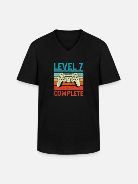 Level 7 Complete - Men's V-Neck T-Shirt - black
