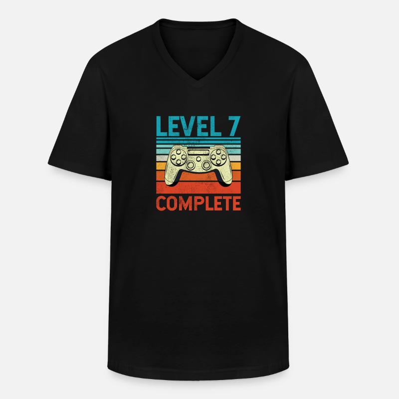 Level 7 Complete - Männer-T-Shirt mit V-Ausschnitt - Schwarz