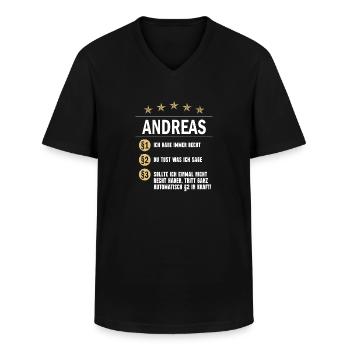 Andreas Habe immer Recht Namenstag - Männer-T-Shirt mit V-Ausschnitt - Schwarz - Vorne - AI Model Male 178 dark (178cm)