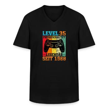 Gaming Geburtstag 1988 Level 35 - Männer-T-Shirt mit V-Ausschnitt - Schwarz - Vorne - AI Model Male 178 dark (178cm)