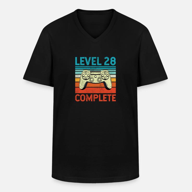 Level 28 Complete - Männer-T-Shirt mit V-Ausschnitt - Schwarz