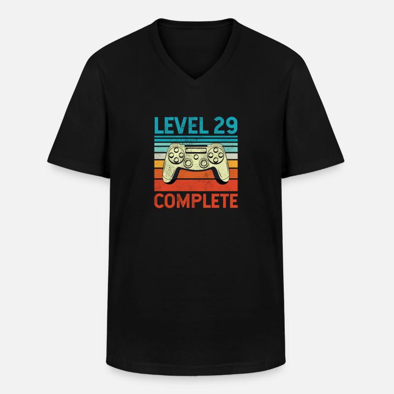 Level 29 Complete - Männer-T-Shirt mit V-Ausschnitt - Schwarz