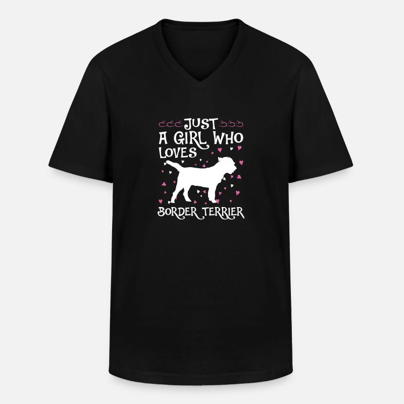 Border Terrier Geschenk Hunde - Männer-T-Shirt mit V-Ausschnitt - Schwarz